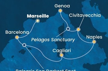 Francúzsko, Španielsko, Taliansko z Marseille na lodi Costa Smeralda