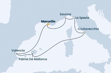 Francúzsko, Taliansko, Španielsko z Marseille na lodi Costa Diadema