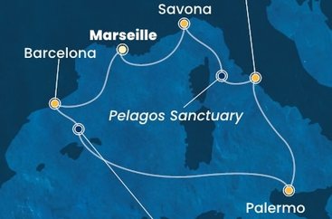 Francúzsko, Španielsko, Taliansko z Marseille na lodi Costa Toscana