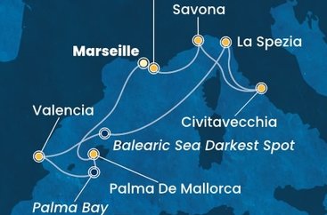 Francúzsko, Španielsko, Taliansko z Marseille na lodi Costa Pacifica