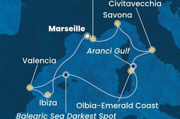Francúzsko, Španielsko, Taliansko z Marseille na lodi Costa Pacifica