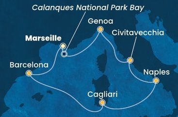 Francúzsko, Španielsko, Sardínia, Taliansko z Marseille na lodi Costa Toscana