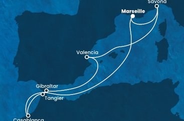Francúzsko, Maroko, Gibraltár, Španielsko, Taliansko z Marseille na lodi Costa Favolosa