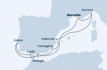 Francúzsko, Španielsko, Portugalsko, Taliansko z Marseille na lodi Costa Fascinosa