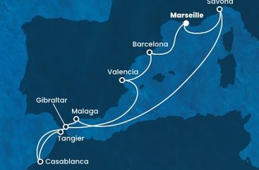 Francúzsko, Taliansko, Španielsko, Maroko, Gibraltár z Marseille na lodi Costa Fortuna