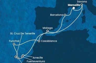 Francúzsko, Taliansko, Španielsko, Portugalsko, Maroko z Marseille na lodi Costa Fortuna