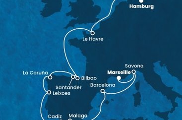 Francúzsko, Taliansko, Španielsko, Portugalsko, Nemecko z Marseille na lodi Costa Favolosa