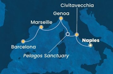 Taliansko, Francúzsko, Španielsko z Neapolu na lodi Costa Smeralda