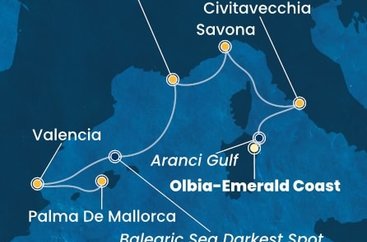 Taliansko, Francúzsko, Španielsko z Olbie na lodi Costa Pacifica