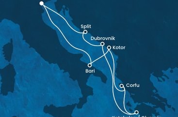 Taliansko, Čierna Hora, Grécko, Chorvátsko na lodi Costa Deliziosa