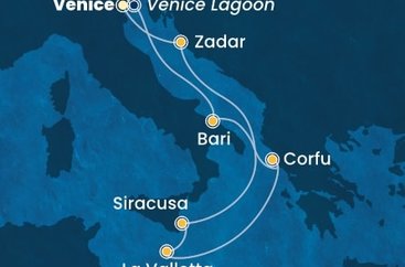 Taliansko, Grécko, Malta, Sicília, Chorvátsko z Marghery na lodi Costa Deliziosa