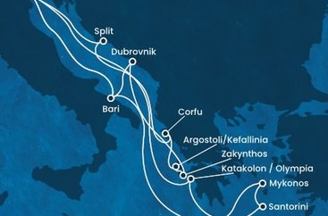 Taliansko, Chorvátsko, Grécko na lodi Costa Deliziosa