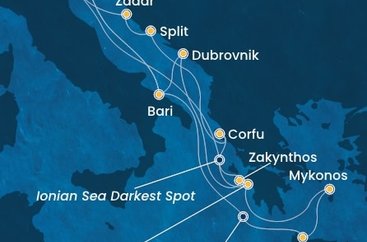 Taliansko, Grécko, Chorvátsko z Marghery na lodi Costa Deliziosa