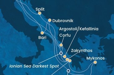 Taliansko, Grécko, Chorvátsko z Marghery na lodi Costa Deliziosa