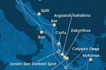 Taliansko, Grécko, Čierna Hora, Chorvátsko z Marghery na lodi Costa Deliziosa