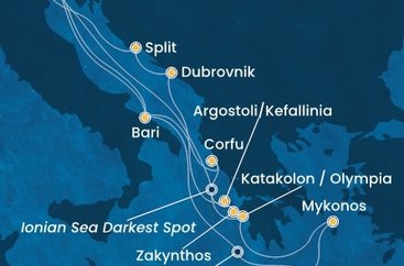Taliansko, Grécko, Chorvátsko z Marghery na lodi Costa Deliziosa