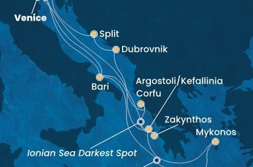 Taliansko, Grécko, Chorvátsko z Marghery na lodi Costa Deliziosa