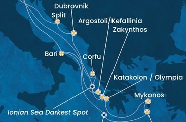 Taliansko, Grécko, Chorvátsko z Marghery na lodi Costa Deliziosa
