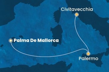 Španielsko, Taliansko z Palmy de Mallorca na lodi Costa Toscana