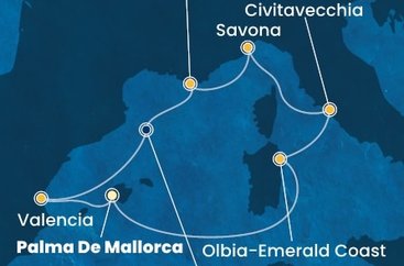 Španielsko, Taliansko, Francúzsko z Palmy de Mallorca na lodi Costa Pacifica