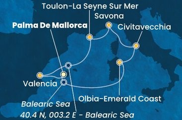Španielsko, Taliansko, Francúzsko z Palmy de Mallorca na lodi Costa Pacifica