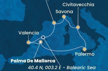 Španielsko, Taliansko, Francúzsko z Palmy de Mallorca na lodi Costa Pacifica