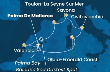 Španielsko, Taliansko, Francúzsko z Palmy de Mallorca na lodi Costa Pacifica