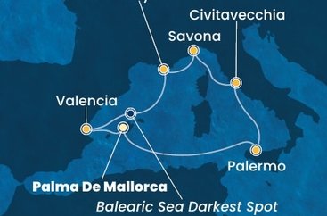 Španielsko, Taliansko, Francúzsko z Palmy de Mallorca na lodi Costa Pacifica
