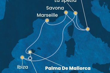 Španielsko, Taliansko, Francúzsko z Palmy de Mallorca na lodi Costa Pacifica