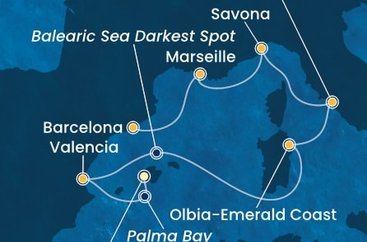 Španielsko, Taliansko, Francúzsko z Palmy de Mallorca na lodi Costa Pacifica