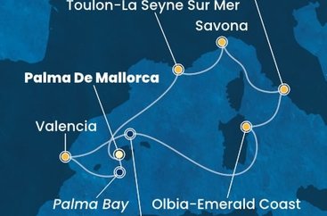Španielsko, Taliansko, Francúzsko z Palmy de Mallorca na lodi Costa Pacifica