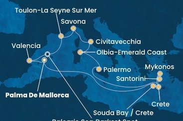 Španielsko, Grécko, Taliansko, Francúzsko z Palmy de Mallorca na lodi Costa Pacifica