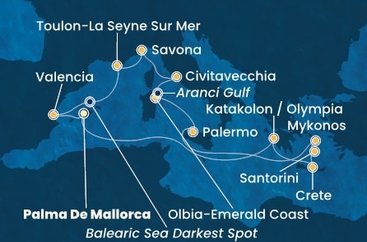 Španielsko, Grécko, Taliansko, Francúzsko z Palmy de Mallorca na lodi Costa Pacifica