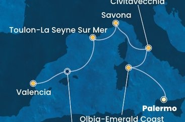 Taliansko, Francúzsko, Španielsko z Palerma na lodi Costa Pacifica
