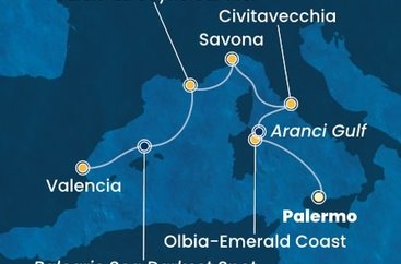 Taliansko, Francúzsko, Španielsko z Palerma na lodi Costa Pacifica