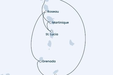 Guadeloupe, Trinidad a Tobago, Grenada, Dominika, Svätá Lucia, Martinik z Pointe-à-Pitre na lodi Costa Fascinosa
