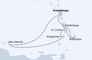 Guadeloupe, Bonaire, Svätý Vincent a Grenadiny, Svätá Lucia, Barbados, Martinik z Pointe-à-Pitre na lodi Costa Fascinosa