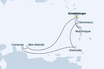 Guadeloupe, Bonaire, Curacao, Grenada, Dominika, Martinik z Pointe-à-Pitre na lodi Costa Fascinosa