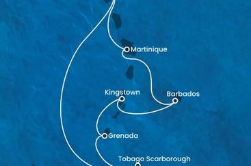 Guadeloupe, Trinidad a Tobago, Grenada, Svätý Vincent a Grenadiny, Barbados, Martinik z Pointe-à-Pitre na lodi Costa Fortuna