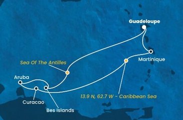 Guadeloupe, , Bonaire, Aruba, Curacao, Martinik z Pointe-à-Pitre na lodi Costa Fortuna