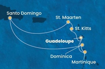 Guadeloupe, Svätý Krištof a Nevis, Svatý Martin, Dominikánska republika, Dominika, Martinik z Pointe-à-Pitre na lodi Costa Favolosa
