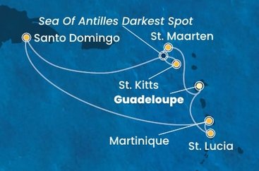 Guadeloupe, Svatý Martin, Jamajka, Svätý Krištof a Nevis, Dominikánska republika, Martinik, Svätá Lucia z Pointe-à-Pitre na lodi Costa Fascinosa
