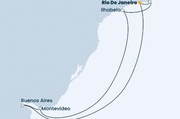 Brazília, Uruguaj, Argentína z Rio de Janeira na lodi Costa Fortuna