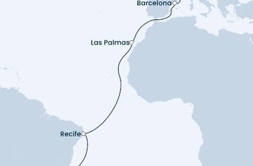 Brazília, Španielsko, Francúzsko, Taliansko z Rio de Janeira na lodi Costa Fascinosa