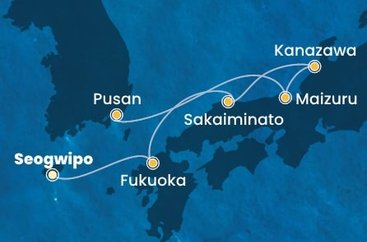 Južná Kórea, Japonsko z Čedžu na lodi Costa Serena