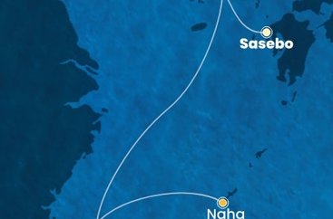 Japonsko, Južná Kórea, Tchaj-wan zo Saseba na lodi Costa Serena