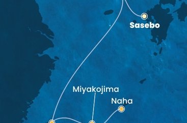 Japonsko, Južná Kórea, Tchaj-wan zo Saseba na lodi Costa Serena