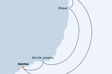 Brazília zo Santosu na lodi Costa Diadema
