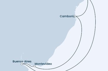 Brazília, Uruguaj, Argentína zo Santosu na lodi Costa Favolosa