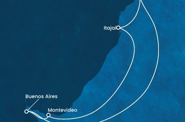 Brazília, Uruguaj, Argentína zo Santosu na lodi Costa Diadema